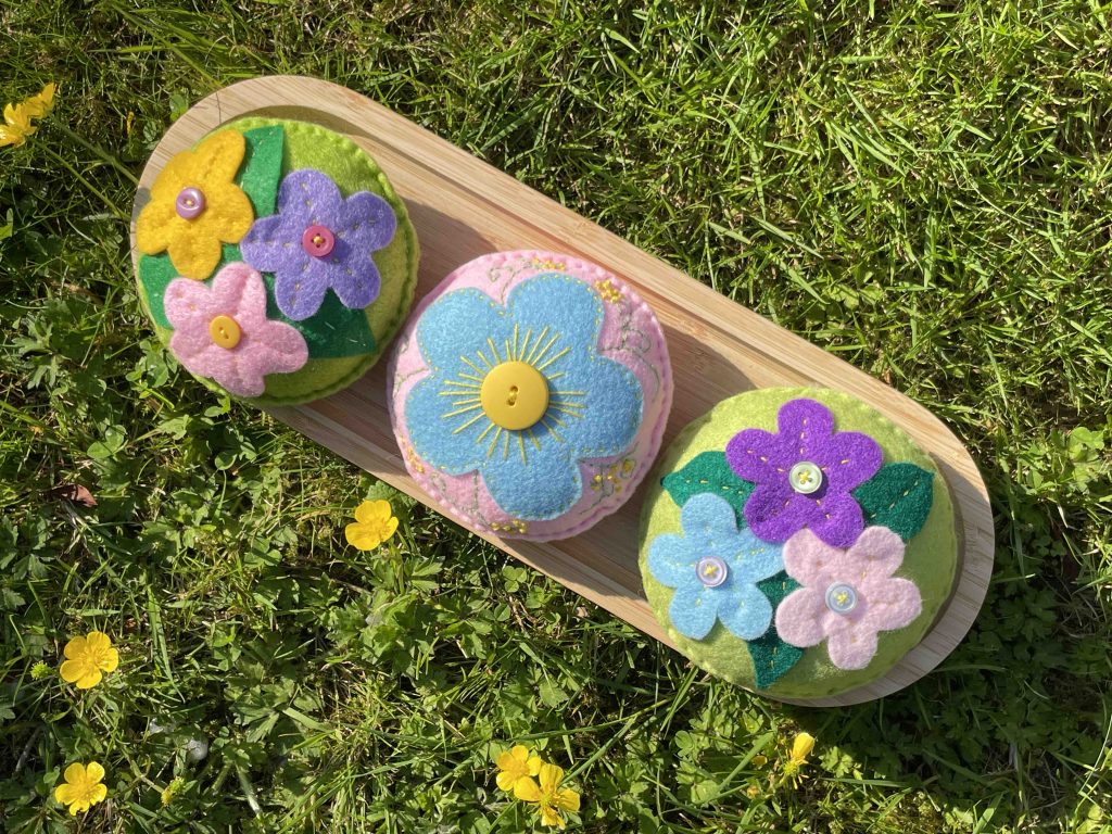 Funky Floral Pincushions/ Hangers -